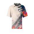 thumbnail image 5 of Summer Polo Shirts for Women Waffle Knit Retro Texture Print Golf Shirts for Women Short Sleeve Button Down Collar Fashion Clothing Blouse Orange XXL, 5 of 6