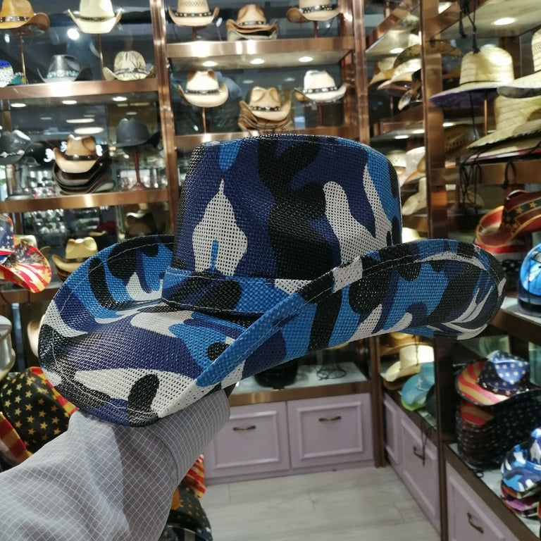 Biezeib Women Men Felt Cowboy Hat, Roll-up Wide Brim Western Hat