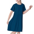 thumbnail image 1 of RXIRUCGD 2025 Vêtements d'Été pour Enfants 3-12 Ans Mode Imprimée Pyjama Rêveur Mi-Mollet Chemise de Nuit, 1 of 5