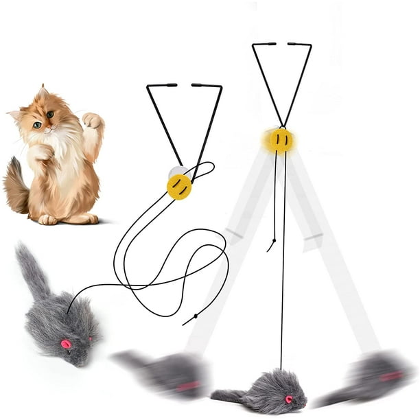 Pethomli Interactive Cat Feather Toys Hanging Cat Teaser Toy