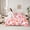 Pink Orange White, variant on Homewish Cute Rustic Flower 7-Piece Bedding Comforter Set,Country Botanical King Bedding Sets,Pink Geometric Checkered Bed Sheets For Girls Kids,Breathable Home Decor Reversible