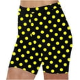 thumbnail image 2 of LEBONYARD Women's Yoga Shorts with a Fashion Twist,Women's Summer High Waisted Shorts Summer Casual Stretch Short Sport Shorts Yellow L, 2 of 5