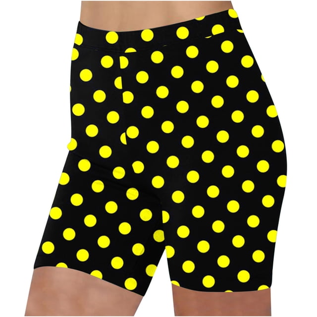 Penkiiy Biker Shorts for Women, High Waisted Workout Compression Yoga Shorts XL Yellow