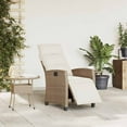 thumbnail image 3 of vidaXL Reclining Patio Chair with Side Table Beige Poly Rattan, 3 of 11