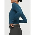 thumbnail image 6 of Caoirhny Women's Slim Fit Crop Tops Long Sleeve Square Neck Solid Color T-Shirt Dressy Blouses, 6 of 8
