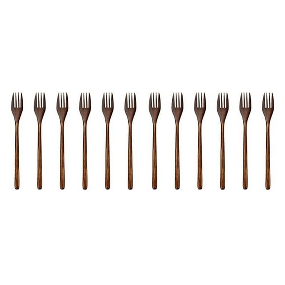 Wooden Forks, 12 Pieces -Friendly Japanese Wood Salad Dinner Fork Tableware Dinnerware
