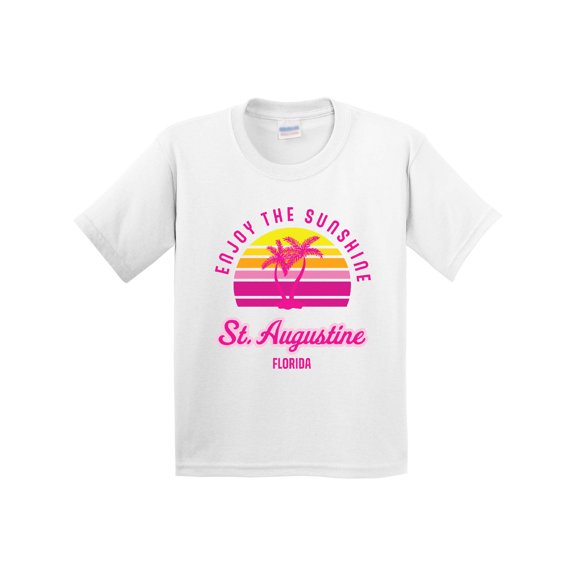 Inktastic Summer Enjoy the Sunshine St. Augustine Florida in Pink Youth T-Shirt
