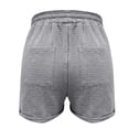 thumbnail image 6 of CPNG Girls Cotton Linen Casual Shorts Elastic High Waist Shorts Solid Color Summer Comfy Loose Drawstring Shorts with Pockets(Grey,7-8 Years), 6 of 9