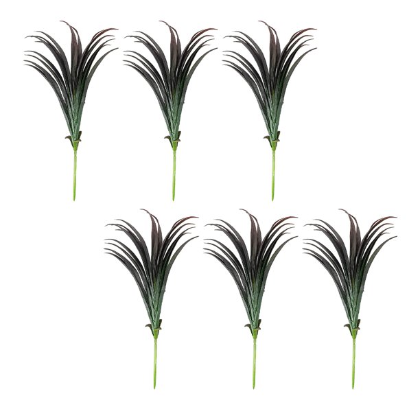 Matsuzay 6pcs/set paquete de hierbas artificiales-buen efecto de decoración para plantas artificiales de espacios al aire libre Decoración negro