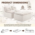 thumbnail image 7 of Korser Lazy Floor Sofa with Ottoman Sofa Lounge Chair with Pillows Modular Sectional Sofa for Living Room,No Assembly Required,Chenille,Beige, 7 of 7
