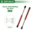 thumbnail image 6 of Unique Bargains 2 Set 20lb/90N/9kg 10inch/254mm Gas Struts Red W/ Gasket for Car Truck RV Boat, 6 of 7