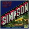 thumbnail image 2 of Anonymous 20x20 Gold Ornate Framed and Double Matted Museum Art Print Titled - Simpson Fruit Label (1930-1950), 2 of 4