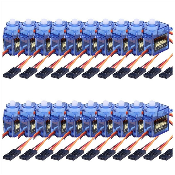 20PCS SG90 9G Mini Servo Motor Servo para Aviones RC Brazo Robótico de Ala Fija Control de Servo Motor para Avión 180°