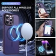 thumbnail image 3 of Magnetic for iPhone 14 Pro Max Case with Full Camera Protection,[Compatible with MagSafe], Slim Cute Love Heart Luxury Soft Bling Back Cover for (Dark Purple, iPhone 14 Pro Max 6.7"), 3 of 8
