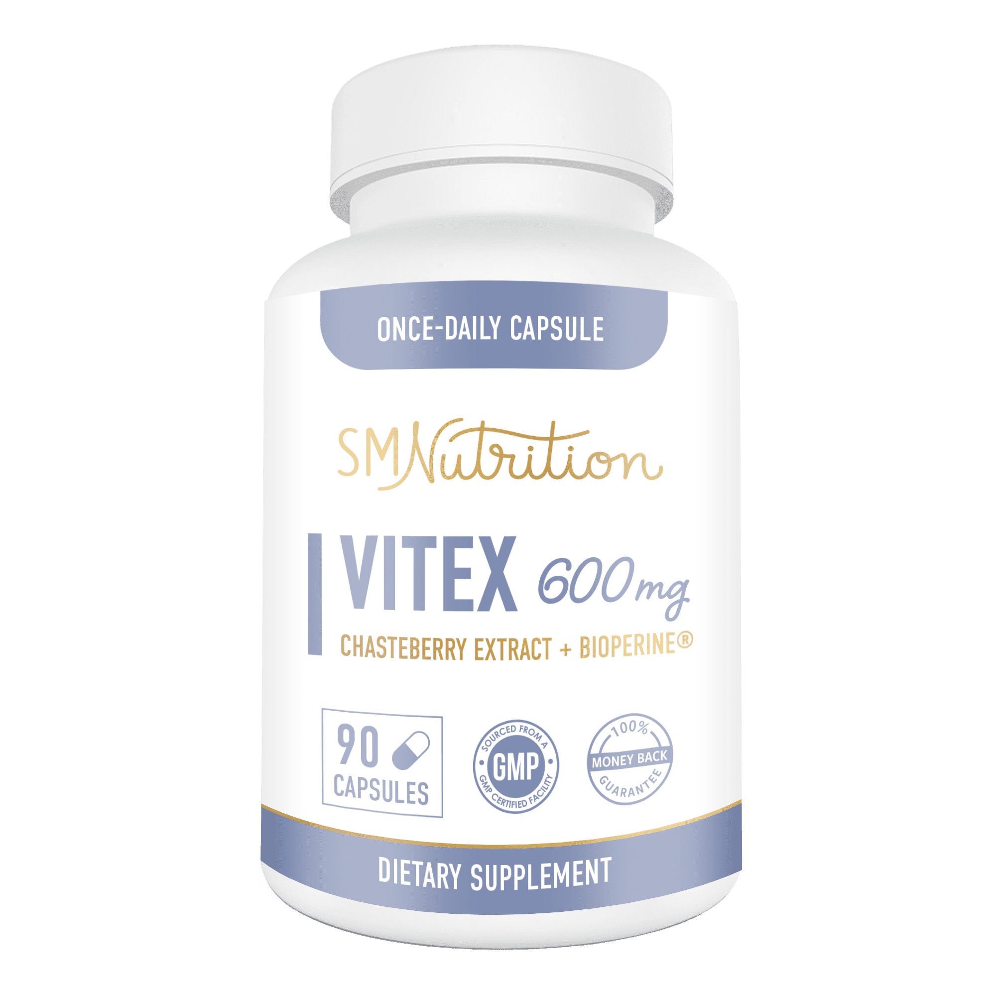 Vitex Chasteberry Supplement 600mg 90 Capsules (3 Month Supply) Plus BioPerine for Ovulation