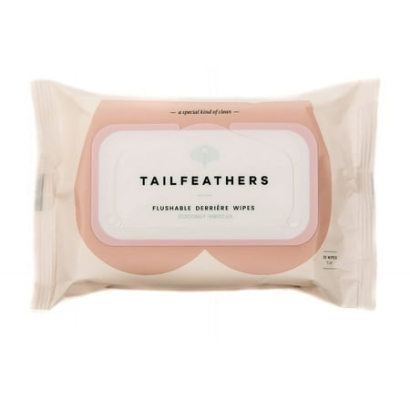 Tailfeathers Coconut Hibiscus Flushable Wipes, 1 Pack of 35 Wipes