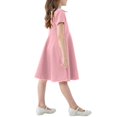 thumbnail image 5 of kttectoa A-Line Tunic Flowy Casual Dresses Dress Doll-Collar Solid Short Sleeve Dresses for Kids Trendy Dress for Street 2-12Y, 5 of 5