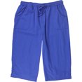 thumbnail image 1 of Karen Scott Kiera Pantalones casuales de pierna ancha para mujer, Azul, 2X, 1 of 2