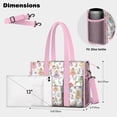 thumbnail image 5 of Teacher Tote Bag,Colorful Fairy Flower Pattern Teacher Utility Tote Bag,Large Work Tote Bags for Women with Multiple Pockets,Top Zipper Closure,13.8x10.6x6.7 Inch, 5 of 5