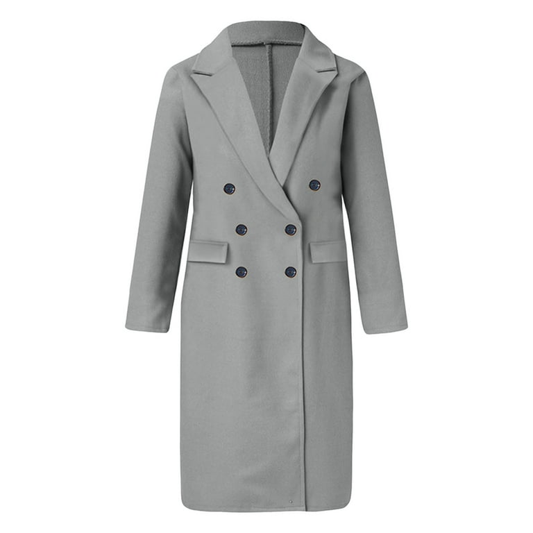 ジャケット・アウター DOUBLE WOOL LONG COAT - GREY Zig Zag Gray Double Face Wool Long Coat – Vivian Seven