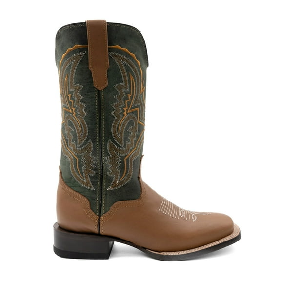 Ferrini Mens Clint Embroidered Square Toe Pull On Cowboy Mid Calf Boots