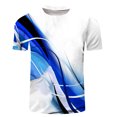 thumbnail image 4 of Camiseta para Hombre Manga Corta Estampada Verano Cuello Redondo Top Tendencia Sudadera Casual Azul/M, 4 of 4