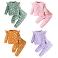 thumbnail image 3 of GYRATEDREAM Infant Toddler Girls Fall Winter 2 Piece Outfits Baby Cotton Print Knit Long Sleeve Pullover Top and Long Pant Trouser Set for 3 Months-2 Years, 3 of 3