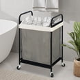 thumbnail image 3 of STO STO Cesto para la Ropa sucia, Carro clasificador de Ropa con Ruedas de 90 L con Bolsa de Forro extraíble y Lavable, cesto para Ropa con Ruedas con Mango de Metal para lavadero y Dormitorio, 3 of 5