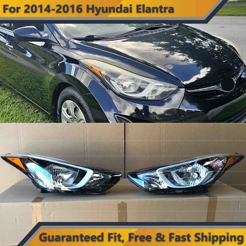 Headlight Replacement for 2014 2015 2016 Hyundai Elantra Left Right 2pc w Bulbs
