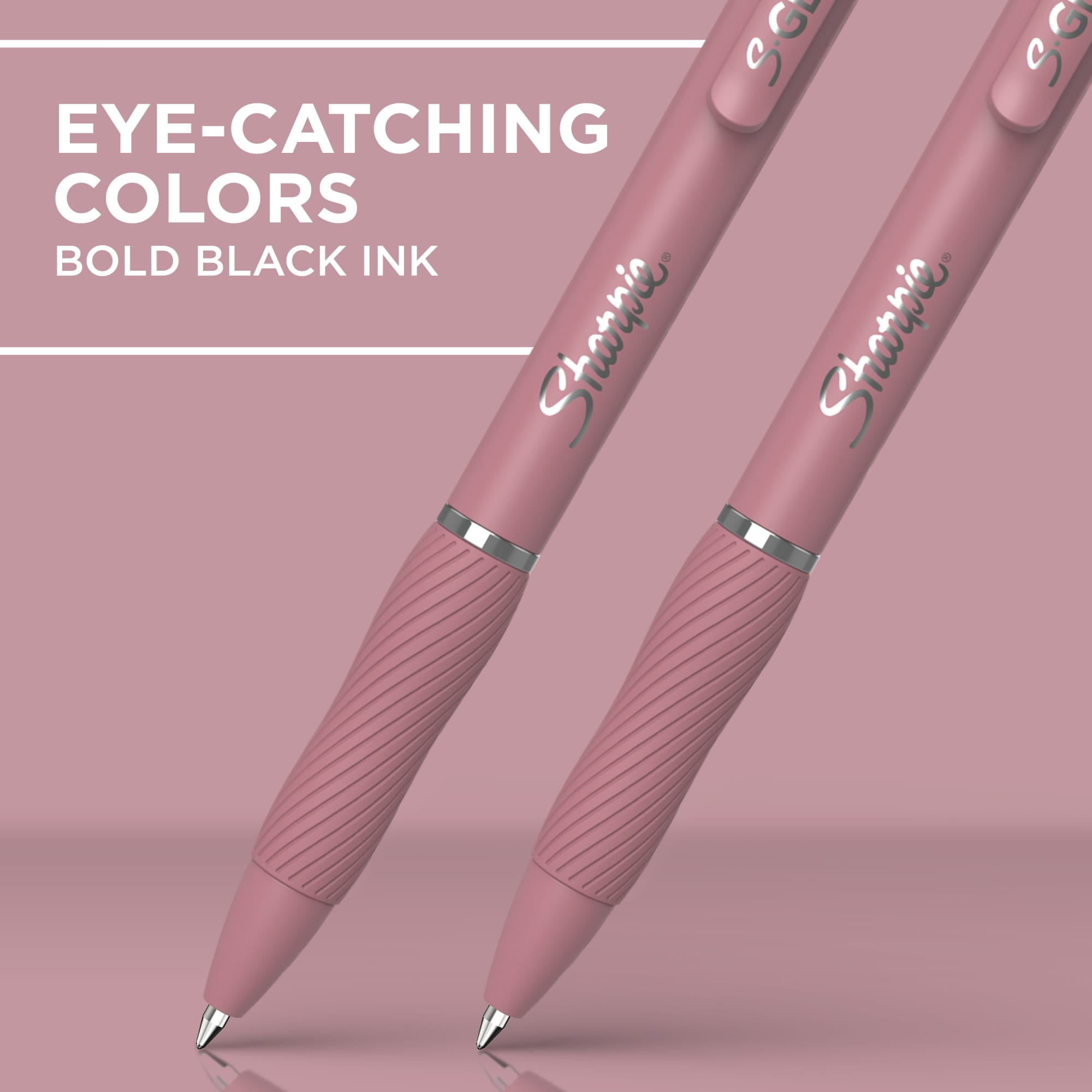 Sharpie S-Gel Pens, Medium Point, Bold Blush, Black Ink, 4 Count