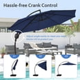 thumbnail image 3 of JUSTLET 12ft Curvy Cantilever Offset Hanging Market Patio Umbrella with Base, Navy, 3 of 9