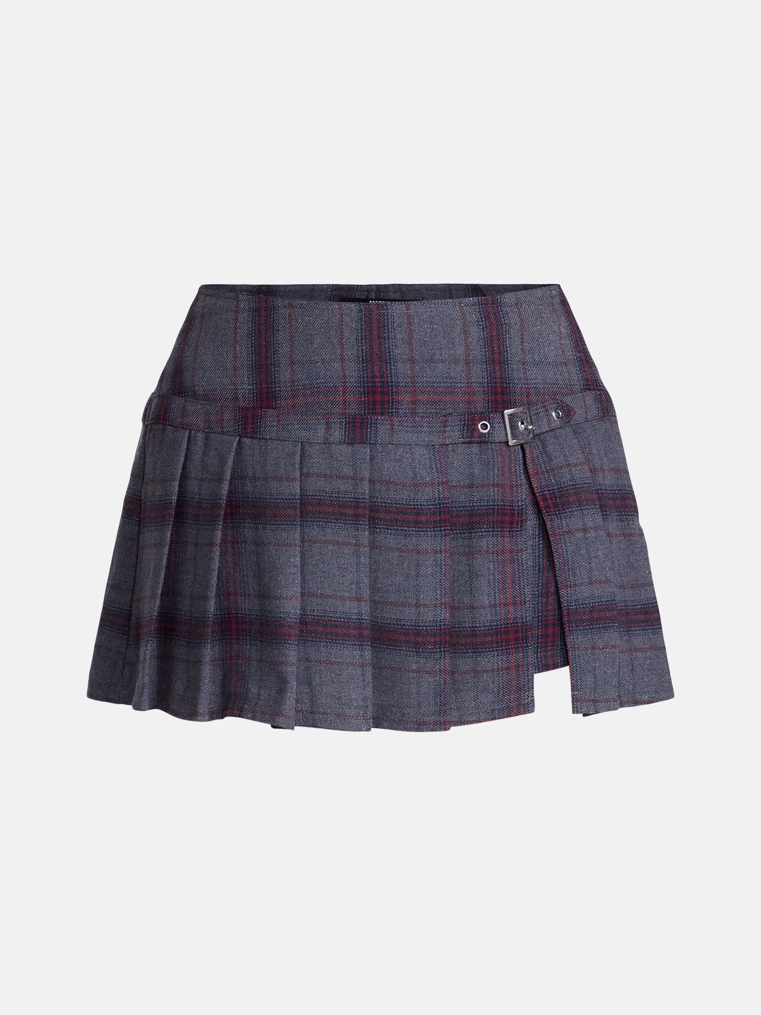 Madden NYC Women’s Pleated Plaid Mini Skirt, Sizes XXS-XXL