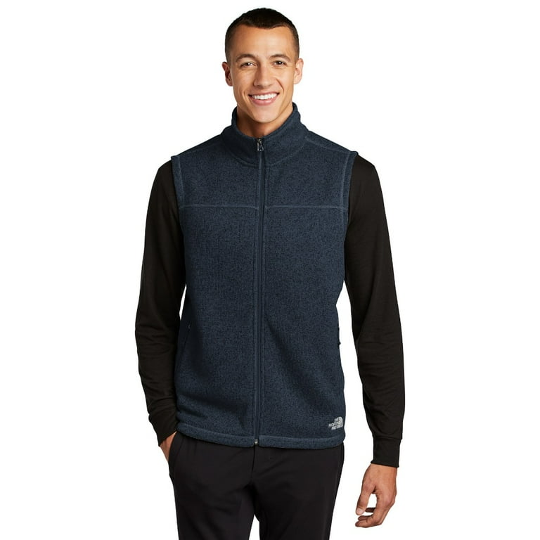 The North Face Men s Vest Fleece Full Zip Sleeveless Side Pockets Sweater Vest Urban Navy Heather 3XL Walmart
