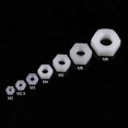 thumbnail image 5 of Paquete de 10 tuercas hexagonales de nailon blancas M2-M8 con rosca métrica, tuercas de seguridad con inserción de nailon y brida [M6], 5 of 5