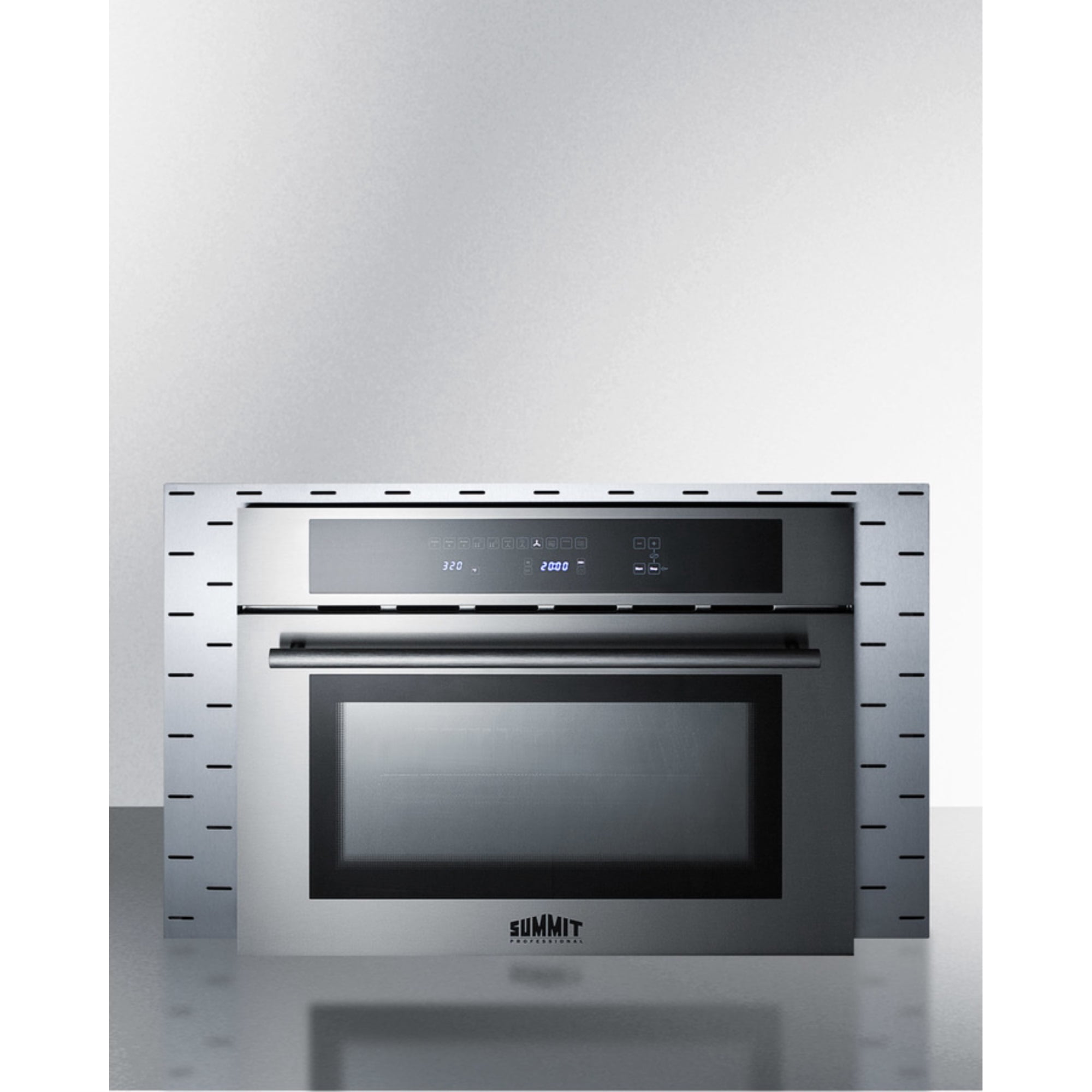 Stainless steel trim kit to extend width of CMV24 speed oven to 30"