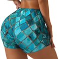 thumbnail image 2 of Kdxio Square Glass Mosaic Print Workout Shorts for Women Seamless Soft Smooth Gym Yoga Scrunch Active Shorts, 2 of 5