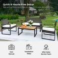 thumbnail image 2 of Mirightone 4-Piece Conversation Patio Furniture Set Outdoor, Wicker Furniture Set with Acacia Wood Table Top for Balcony Porch Garden Backyard Lawn, Morden Brown + Beige Cushion, 2 of 6