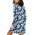 thumbnail image 2 of joogoo Palm Leaf-e9 Women's Long Sleeve Nightgown Sleepwear XXXL, 2 of 8