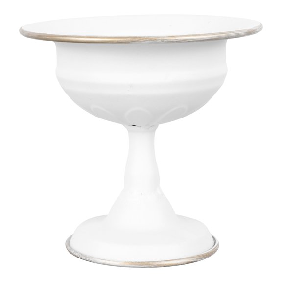 WEAVILUX White Iron Flower Pot with Elegant Design for Indoor and Outdoor Garden Decoration and Planter
