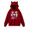 thumbnail image 1 of pop Huntrix Print Cat Ears Hoodie with De-mon Sweatshirt S-aja Trendy Pullover All-over Print Fashion Casual Long Sleeve Sweatshirt Pullover Casual Streetwear M, 1 of 4