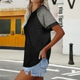 thumbnail image 5 of GA WEIHUA Women's Color Block Tunic Tops Short Sleeve T Shirts Crewneck Loose Shirts Casual Summer Tee Tshirts Blouses(Black,L), 5 of 9