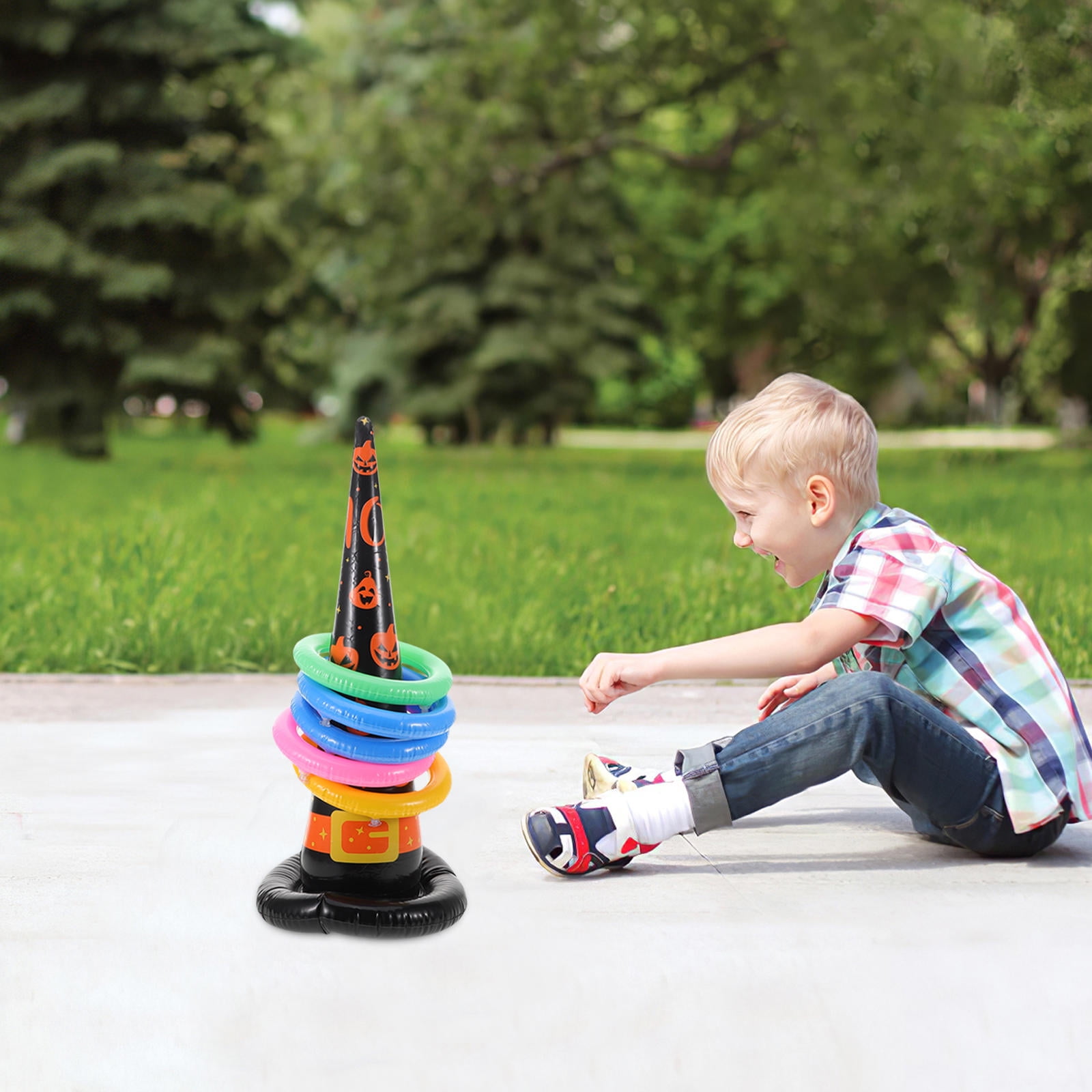 Fun Express - Angel Ring Toss Game - Toys - Games - Misc Games - 6 Pieces : Fun Express Inflatable Bull Ring Toss Game - Premium