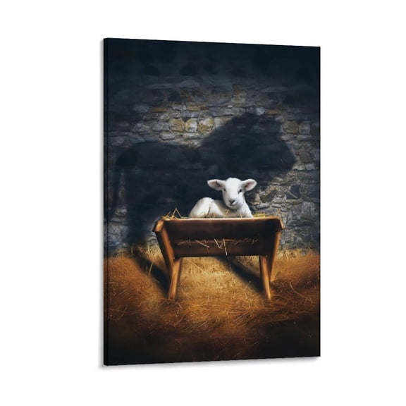 Jesus Christ Wall Art Lion of Judah And The Lamb Poster I'm Always By Your Side Canvas Print Art Poster Canvas Painting Decor Wall Print Photo Gifts Home Modern Decorative Posters 16x24inch(40x60cm)