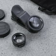 thumbnail image 2 of Universal Portable Cell Phone Camera Lens Super Wide Angle Lens Macro Lens and Fisheye Lens Clip on 3 in 1 Mobile Phone Lens Compatible for iPhone 6S/7/8/X (Black), 2 of 4