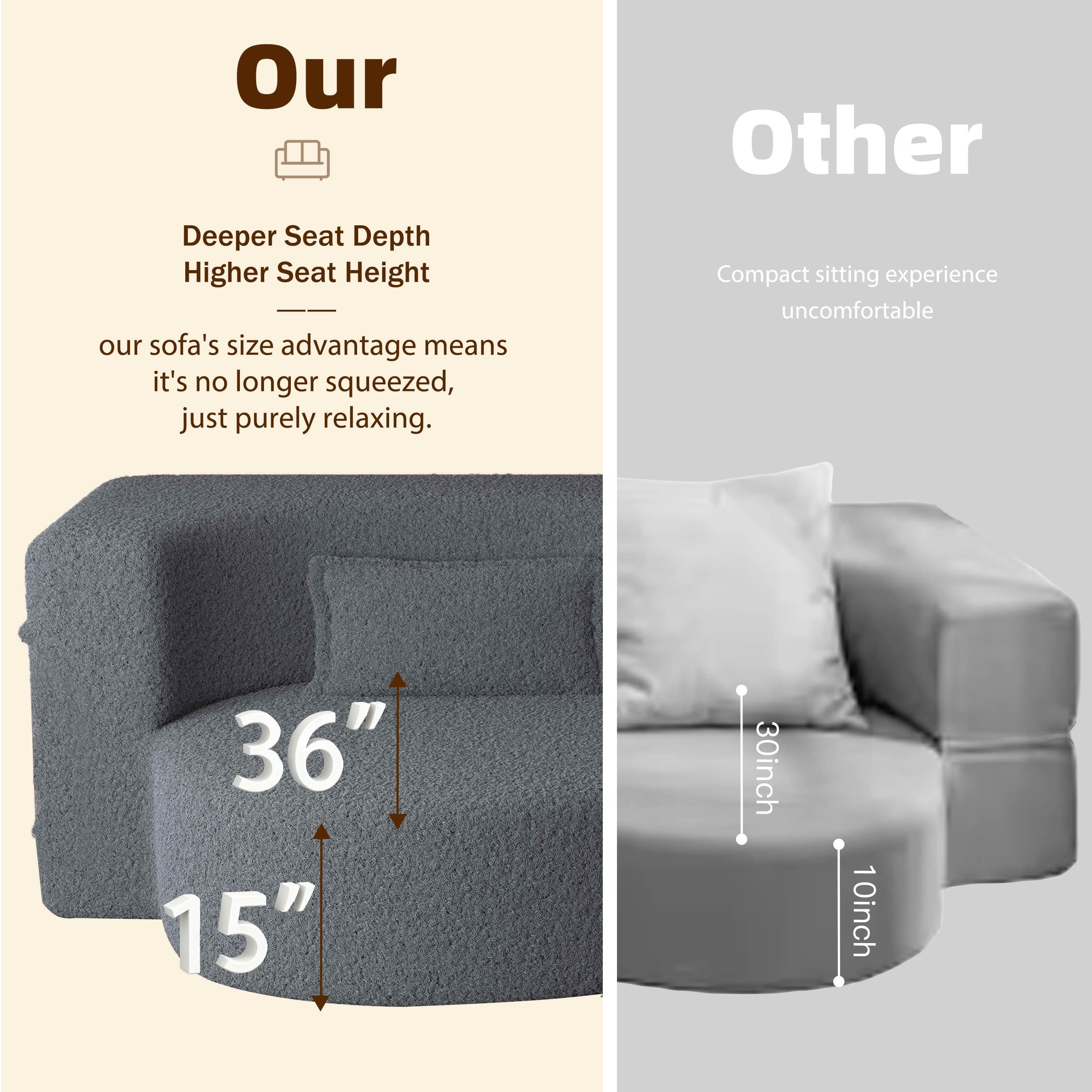MAYEERTY Sherpa Floor Sofa Bed, Full Size Foldable Foam Sleeper Mattress with 2 Pillows, Zero Assembly Space Saving Guest Bed