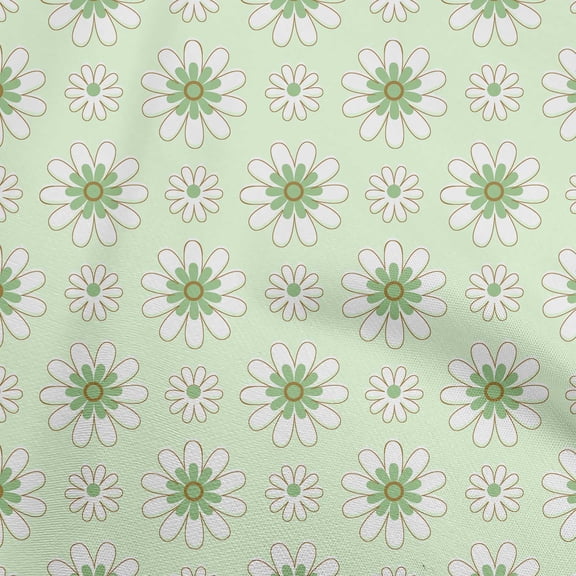 oneOone Viscose Chiffon Mint Green Fabric Floral Retro Sewing Fabric By The Yard Printed Diy Clothing Sewing Supplies 42 Inch Wide