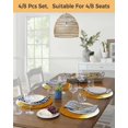 thumbnail image 5 of 13 Inch Round Placemats Set of 6, Ombre Orange Waves Non Slip Heat Insulation PP Table Mats, Abstract Art Gradient Modern Washable Place Mats for Kitchen Dining Party Table Decor, 5 of 7
