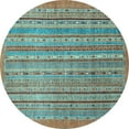 thumbnail image 1 of Ahgly Company Indoor Round Abstract Light Blue Modern Area Rugs, 3' Round, 1 of 4