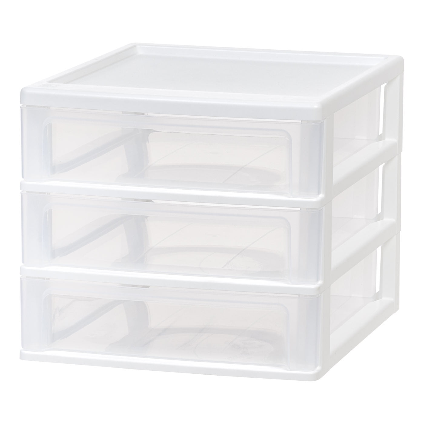 IRIS Medium 3-Drawer Desktop Organizer with Open Tray Top, 2Pk