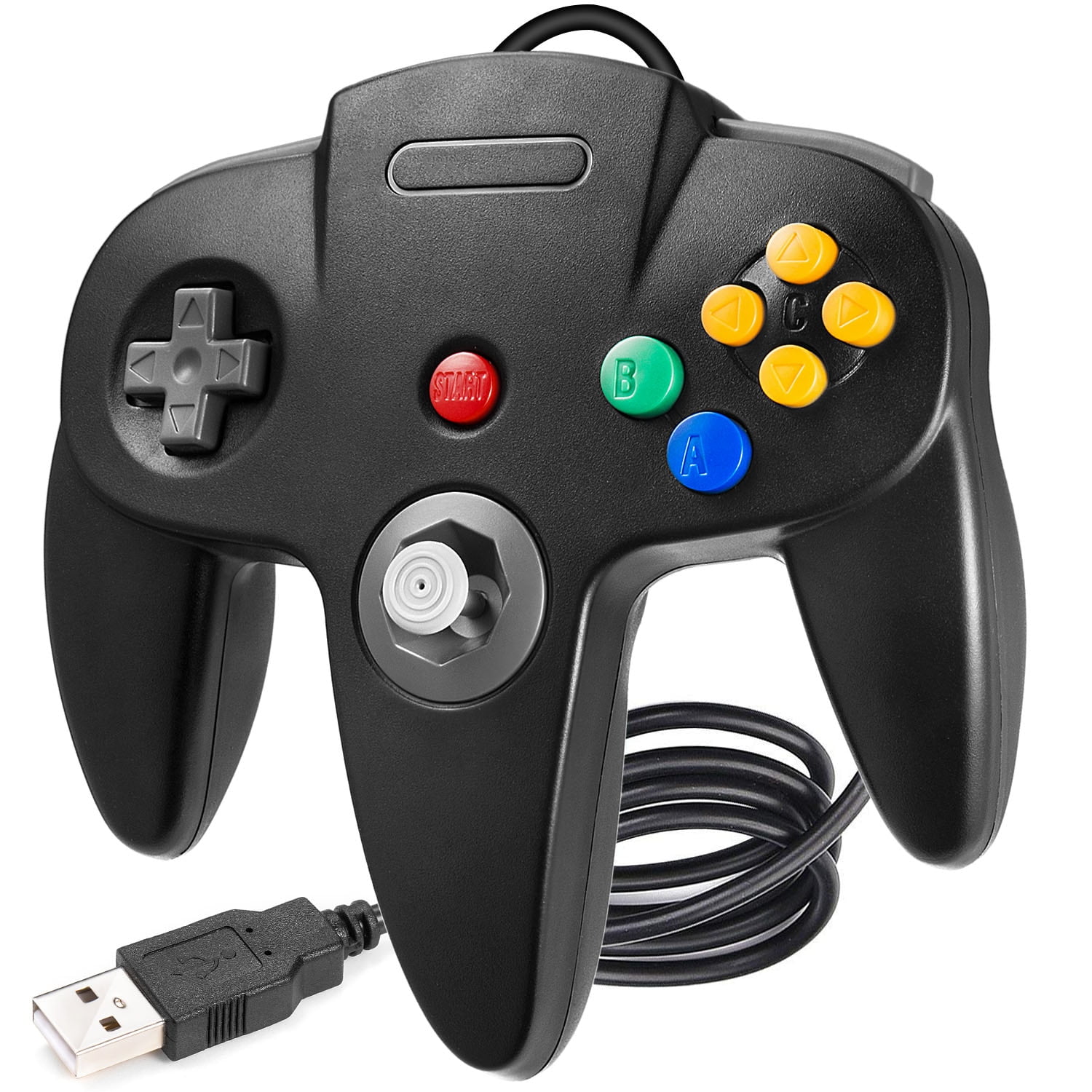 iNNEXT N64 Wired USB PC Game pad Joystick 2 Pack Classic N64 Controller N64 Bit USB Wired Game stick Joy pad Controller for Windows PC MAC Linux Raspberry Pi 3 Genesis Higan 